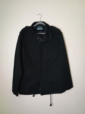 Men's Black/Green Field Jacket - Casual Utility Coat 2XL Everyday Jacket